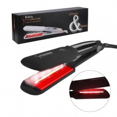 Infrared Steam Hair Straightener Wide Plate, Wolady UK Professional Salon Flat Iron Ceramic Hair Straighteners with Digital LCD Display, Dual Voltage Fast Heat with heat insulation protection glove